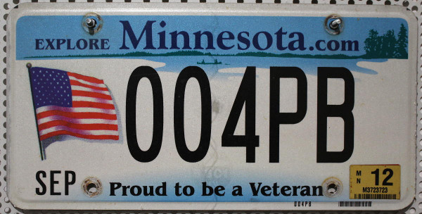MINNESOTA Proud to be a Veteran - Nummernschild # 004PB ≡