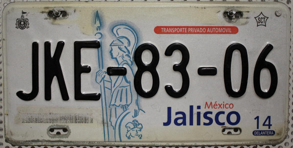 JALISCO - Mexiko Nummernschild # JKE8306