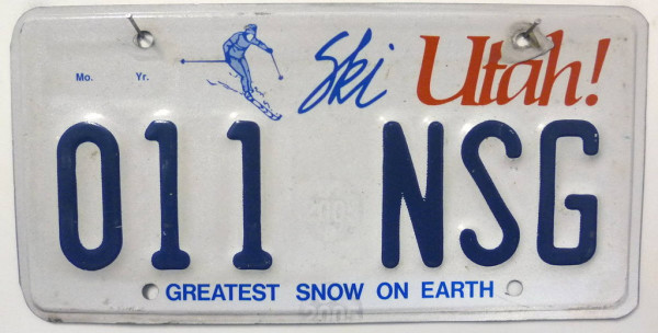 UTAH Ski - Nummernschild # 0 1 1 N S G ...