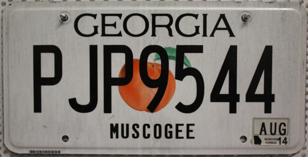 GEORGIA Muscogee County - Nummernschild # PJP9544 =
