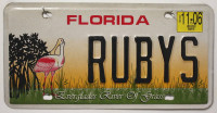 FLORIDA Everglades - Nummernschild # RUBYS ≡