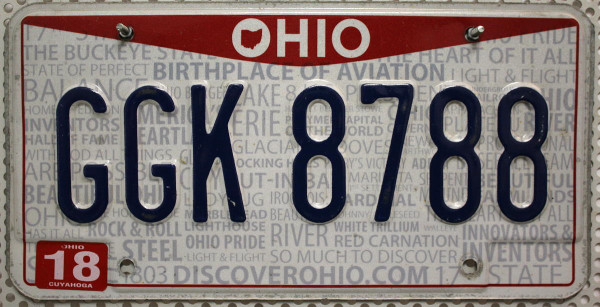 OHIO (Discover) com - Nummernschild # GGK8788 ...