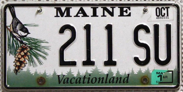 MAINE Vacationland - Nummernschild # 211SU =