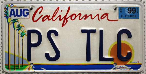 CALIFORNIA Sonne / Palmen / Meer - Nummernschild # PSTLC =