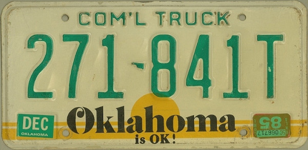 OKLAHOMA is OK ! - Nummernschild # 271841T =