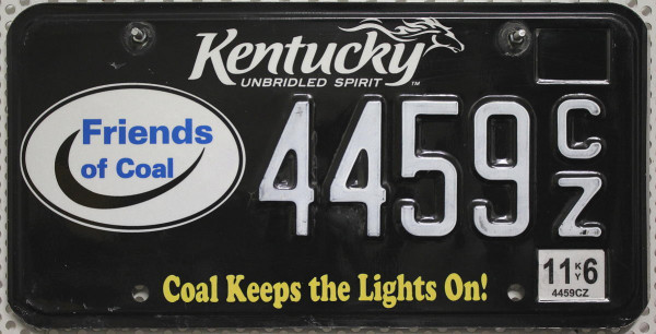 KENTUCKY Friends of Coal - Nummernschild # 5884DL =