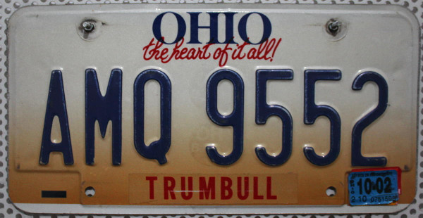 OHIO Nummernschild / the heart of it all / TRUMBULL - AMQ9552