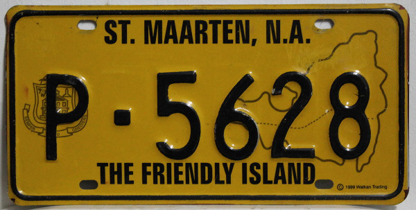 ST. (Sint) MAARTEN , N.A. - Nummernschild # P5628 ...
