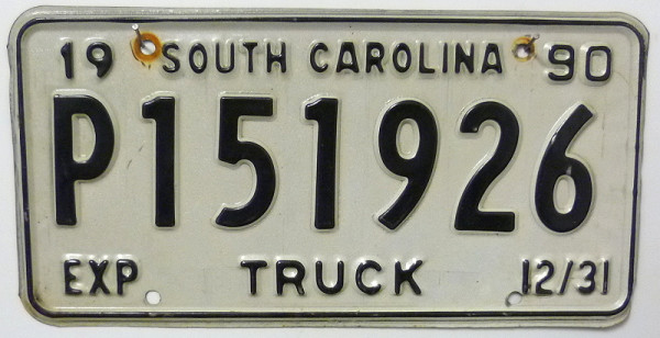 SOUTH CAROLINA Truck - Nummernschild # P151926 ...
