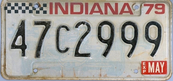 INDIANA Rennwagen Motiv - Nummernschild ### 47C2999