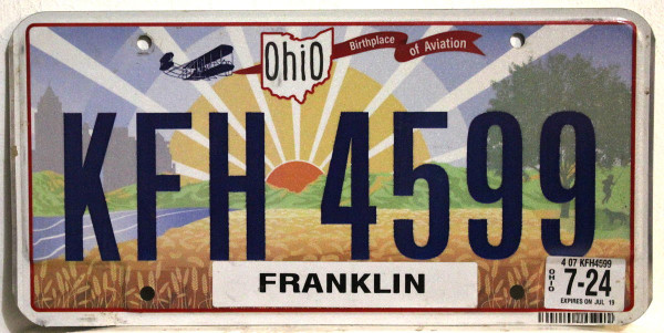 OHIO Motiv Landschaft - Nummernschild # KFH4599 =