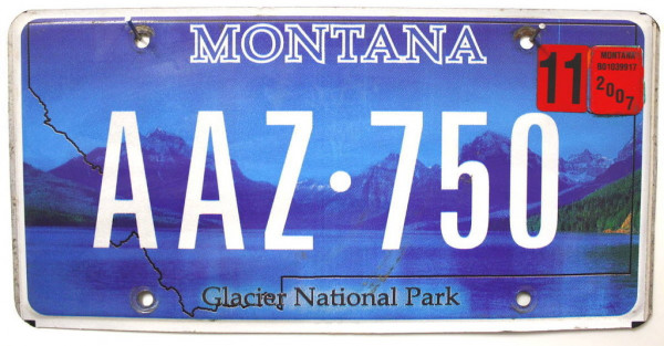 MONTANA Glacier National Park - Nummernschild # AAZ750 =