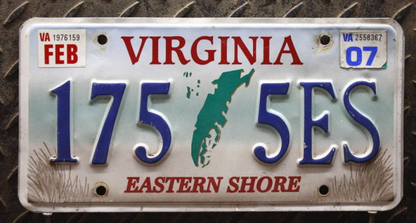 VIRGINIA / Eastern Shore - Nummernschild # 1755ES =