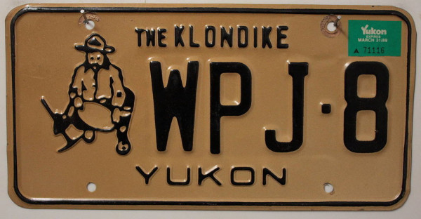 YUKON The Klondike - Nummernschild # WPJ8 =