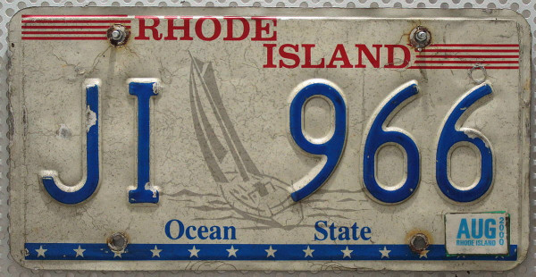RHODE ISLAND Motiv Segelschiff - Nummernschild # JI966 =
