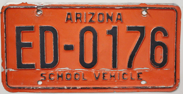 ARIZONA School Vehicle - Nummernschild # ED0176
