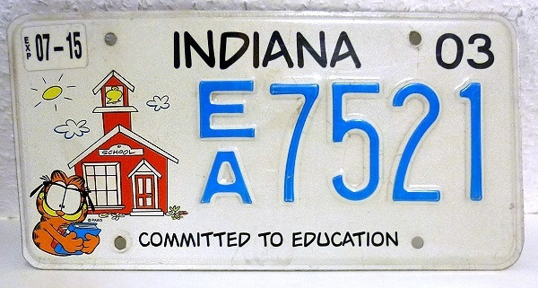 INDIANA Education - Nummernschild # EA7521 =
