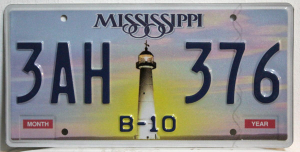 MISSISSIPPI Leuchtturm Motiv - Nummernschild # 3AH376