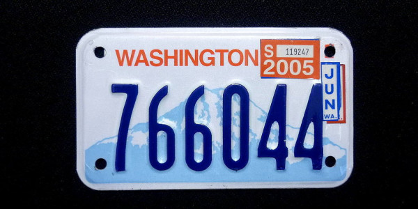 Motorradschild WASHINGTON Nummernschild # 766044 =