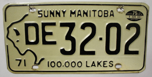 MANITOBA (Sunny) 100000 lakes - Nummernschild # DE3202 =