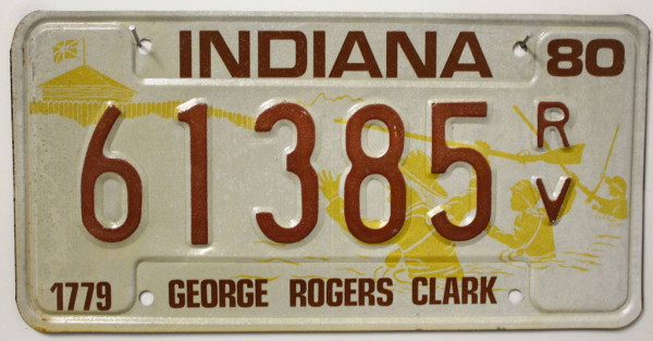 INDIANA George Rogers Clark - Nummernschild # 61385rv