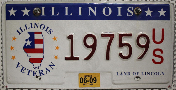 ILLINOIS Veteran - Nummernschild # 19759US =