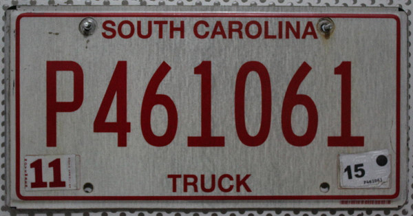 SOUTH CAROLINA Truck - Nummernschild # P461061 =