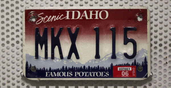 Motorradschild IDAHO Nummernschild # MKX115 =