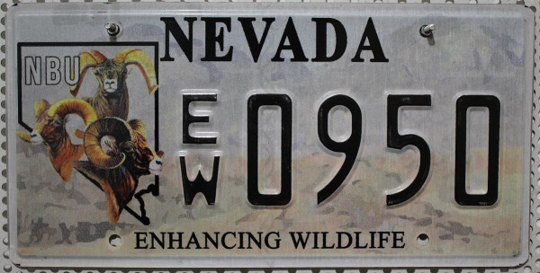 NEVADA Enhancing Wildlife - Nummernschild # EW0950 ... ≡