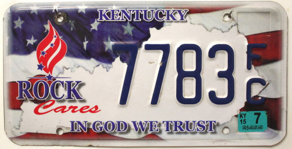 KENTUCKY Rock Cares - Nummernschild # 7783FC =