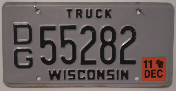 WISCONSIN Truck - Nummernschild # DG55282 =