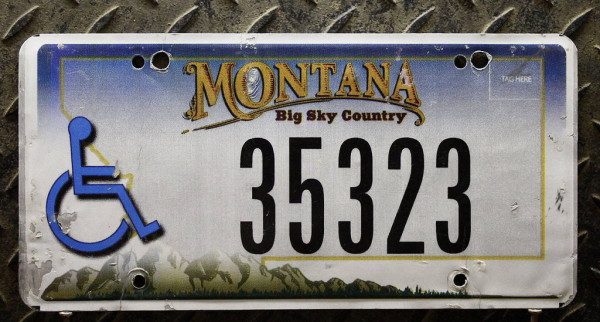 MONTANA Handicapped Special - Nummernschild # 35323