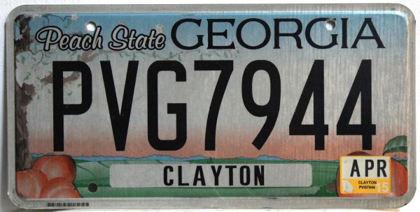 GEORGIA Peach State - Nummernschild # PVG7944 =