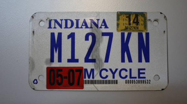 Motorradschild INDIANA Nummernschild # M127KN =
