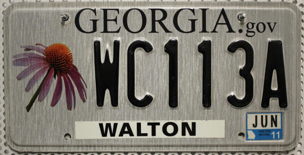 GEORGIA Nummernschild (Motiv Blume) # WC113A =