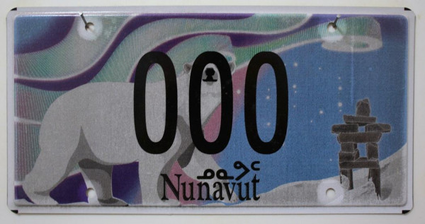 NUNAVUT Nummernschild - Sample License Plate # 000