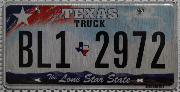 TEXAS The Lone Star State - Nummernschild # BL1.2972