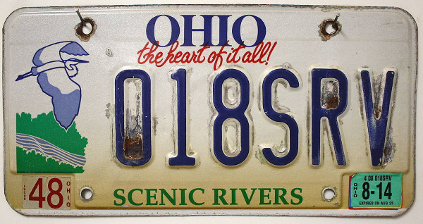 OHIO Scenic Rivers - Nummernschild # 018SRV =