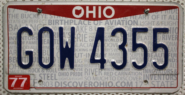 OHIO (Discover) com - Nummernschild # GOW4355 ...