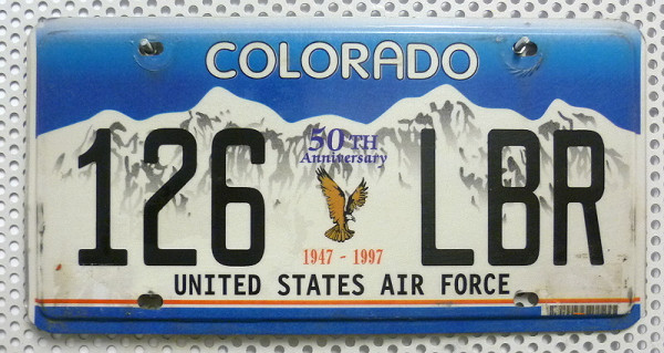 COLORADO * US AIR FORCE - Nummernschild # 126LBR ...