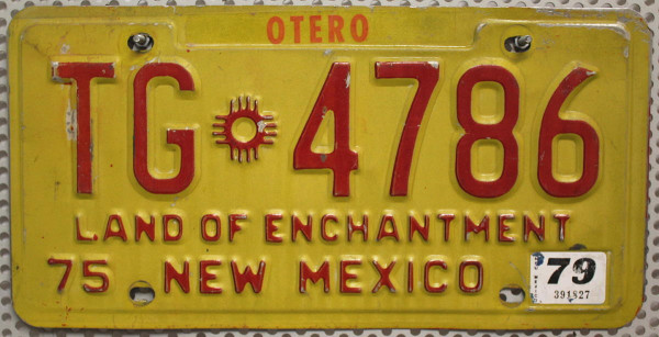 NEW MEXICO 1975 1979 Oldtimer Nummernschild # T4786 =