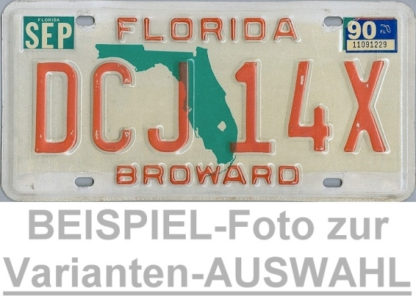 FLORIDA Staat Grafik Grünfarben - Nummernschild # Schilder Auswahl