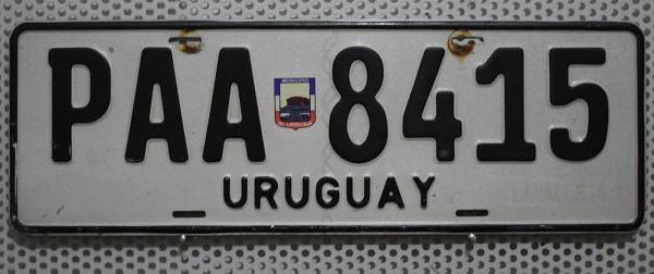 URUGUAY Nummernschild # PAA8415