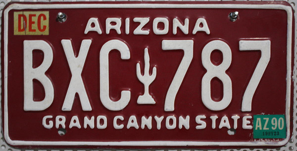 ARIZONA Grand Canyon State - Nummernschild # BXC787 =
