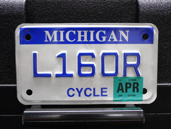 Motorradschild MICHIGAN Nummernschild # L160R =