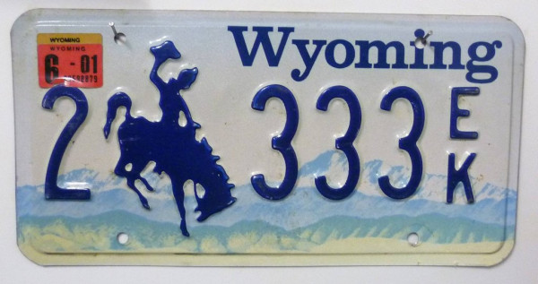 WYOMING Motiv Landschaft - Nummernschild # 2333EK =