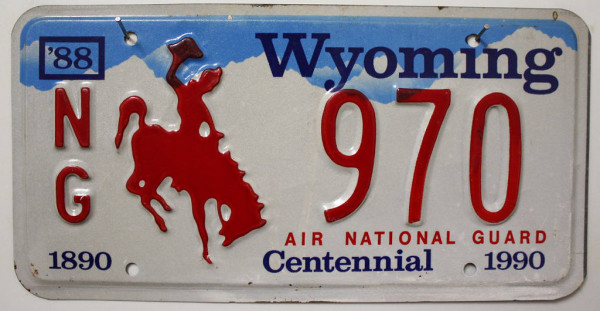 WYOMING Air National Guard - Nummernschild # NG.970