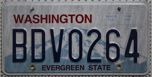 WASHINGTON Evergreen State - Nummernschild # BDV0264 ...
