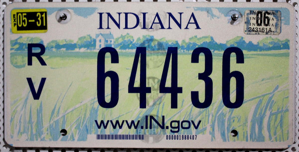 INDIANA .gov - Nummernschild # 64436 =