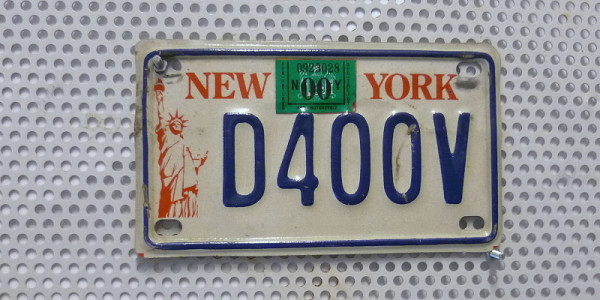 Motorradschild NEW YORK Nummernschild # D400V =